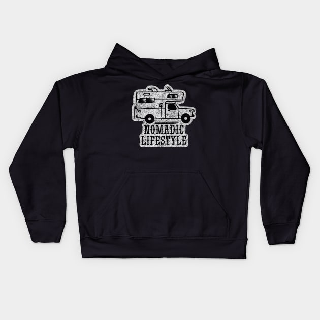 Nomadic lifestyle Kids Hoodie by Tofuvanman